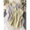 Graceful Temperament Tweed Sleeveless Round Neck Vest Vest Women 2025 Summer New Single Breasted Slim Fit Top