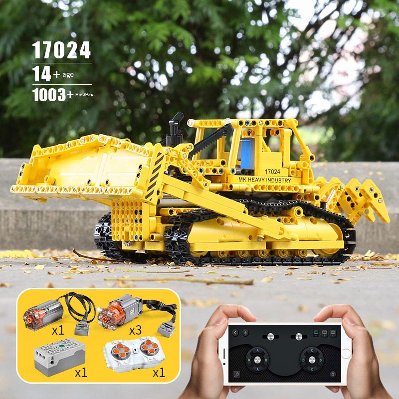 MOLD KING Технический автомобиль APP Бульдозер RC Caterpillar D8K Набор грузовиков Строительные блоки Кирпич Детская игрушка Рождественский подарок