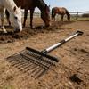 Heavy Duty Metal Manures Fork Horse Pitchforks Cleaning Tool Metal Horse Manures Rake For Horse Stable Cleaning Enduring