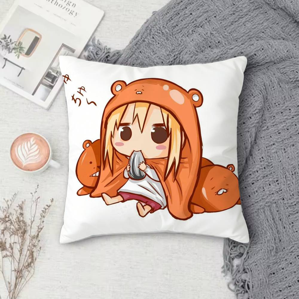 Декоративная квадратная наволочка с двусторонней печатью Himouto Umaru-chan для дивана, гостиной, домашнего декора