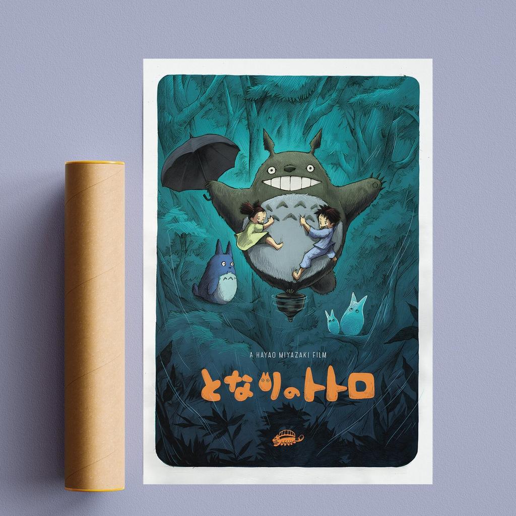 Поп-аниме-фигурка Хаяо Миядзаки/Patlabor/Тоторо, постер в стиле манга, эстетическое настенное искусство, домашний декор для детей в стиле каваи, винтажный принт на холсте