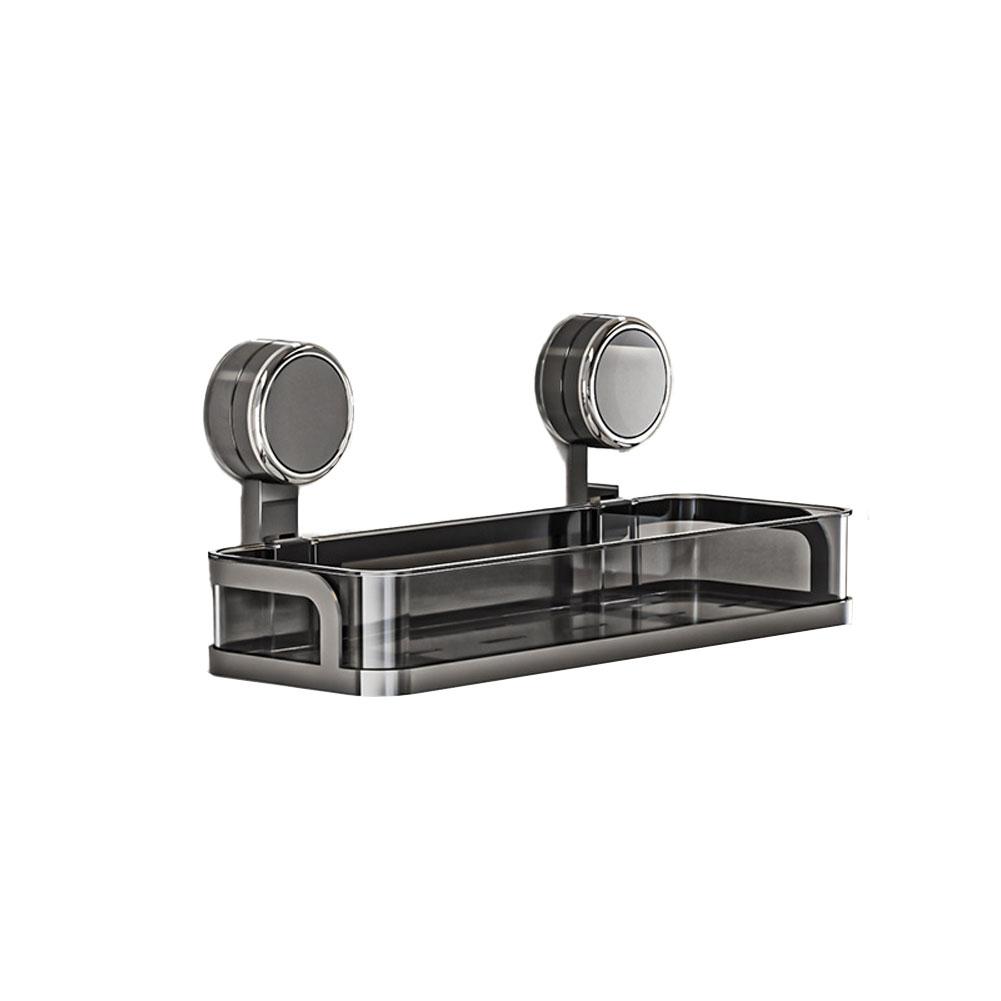 Retractable bathroom suction cup shelf rack for organizing soap shampoo and skincare essentials without damaging walls