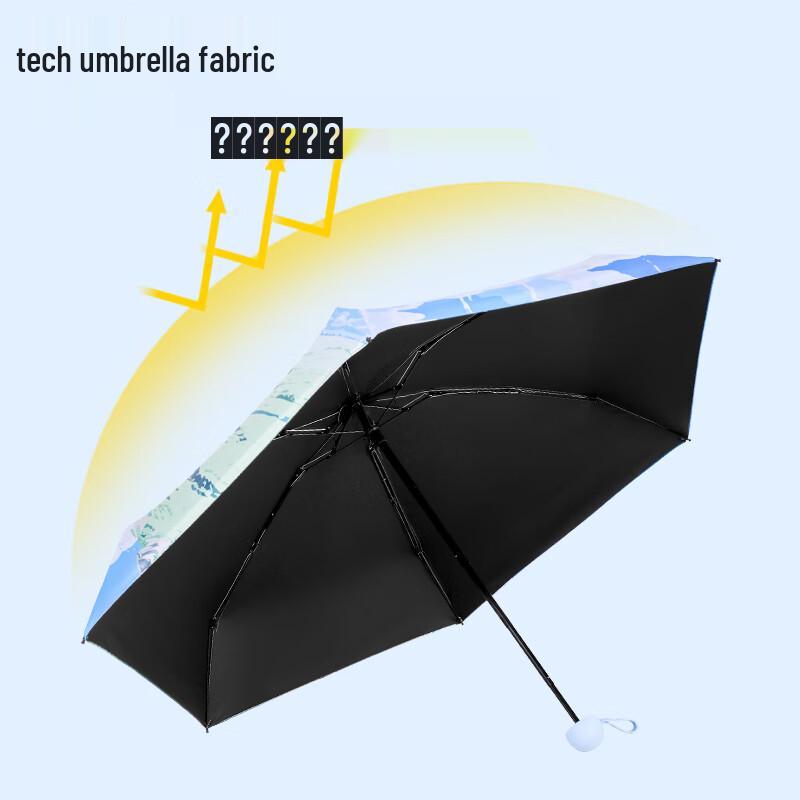 Портативный зонт с принтом масляной живописи и защитой от УФ-лучей