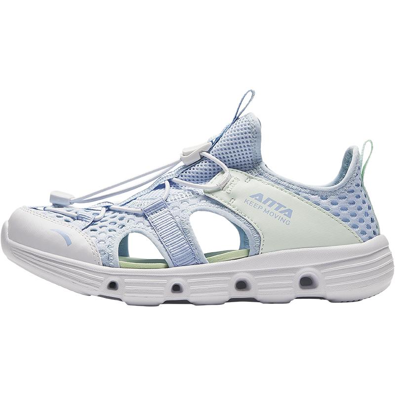 Anta Kids Synthetic Leather Fabric Trendy Comfortable Versatile Outdoor Sports Casual Beach Shoes Kids Shoes Blue Green A322426906-4