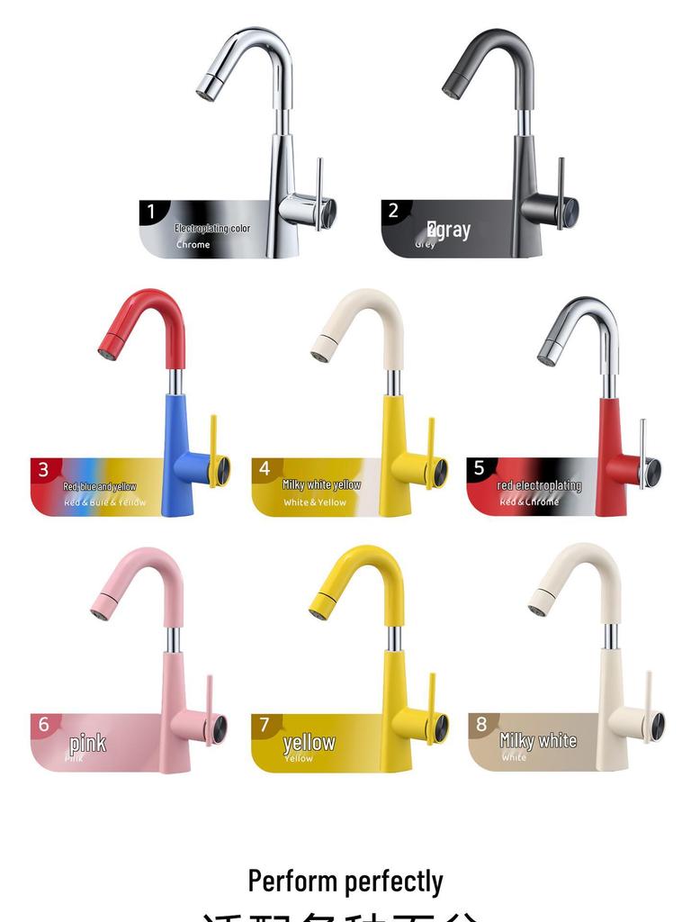 Ванная раковина в немецком стиле с дофаминовым смесителем: Цельномедный, Горячий/Холодный, Вращающийся Выдвижной Настольный Умывальник.