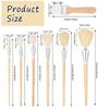 Wood Color 7 Pieces Versatile Blending Brush Goat Hair Paint Brushes  For Face Body Art.