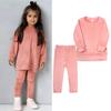 Autumn Winter Kids Girlcasual Gold Velvet Two-piece Set Long Sleeve Pants Solid Clothes for Infant Toddler Pullover Sweatshirt Set Teenage Outfits