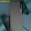 AMORUS For Samsung Galaxy S25+ Case View Window Stand PU Leather Phone Cover