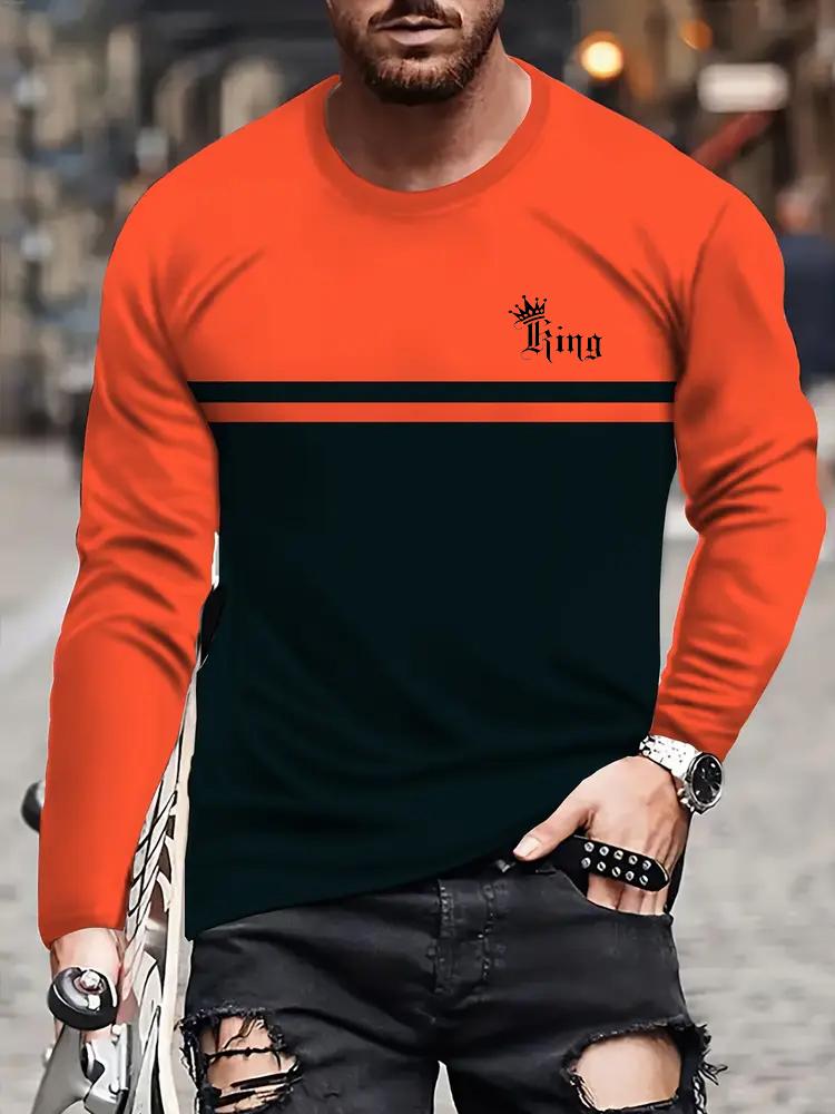 Мужская классическая модная футболка с крутым 3D цифровым принтом, повседневная спортивная удобная мягкая дышащая футболка с длинным рукавом