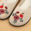 Тканевые туфли женские вышитые туфли балетки нескользящие с мягкой подошвой дышащие туфли