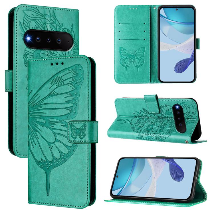 Embossed Butterfly Vegan Leather Shockproof Flip Wallet Phone Case With Kickstand For Natural AI Phone 5G