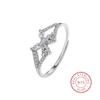 Simple Openwork Double Llayer Butterfly Couple Ring for Women Sterling Silver Valentine's Day Gift Jjewelry Sterling Silver Rings for Women
