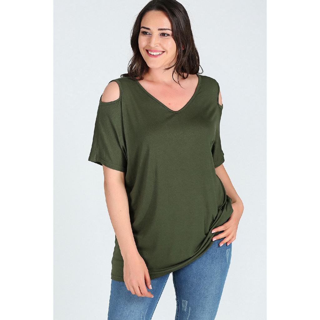 Женская блузка с короткими рукавами и V-образным вырезом M9142