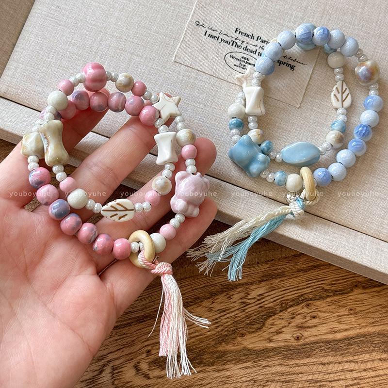 Маленький свежий цвет щенок браслет ниша милая девушка сердце браслет летняя студенческая вечеринка девушка украшения