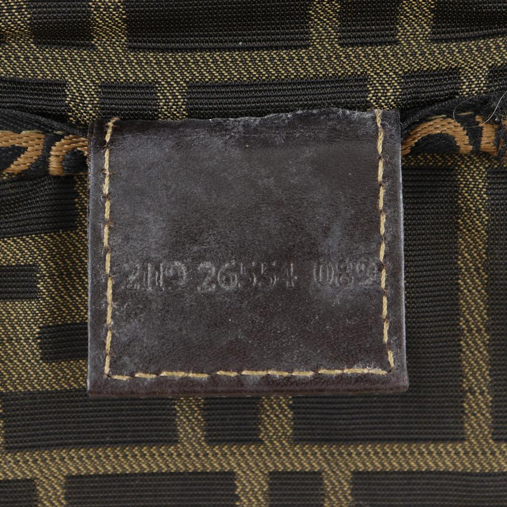 FENDI Folding vanity Pouch Zucca Brown Nylon canvas Women Used