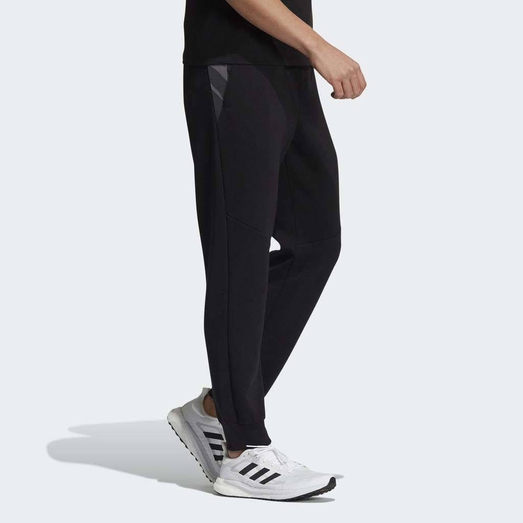 Adidas Slim Fit Knit Pants with Logo Men Bottoms Black H39353