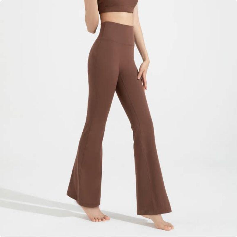 Sexy Milk Brown High Waist Hip Lift Micro-Pull Fitness Trousers