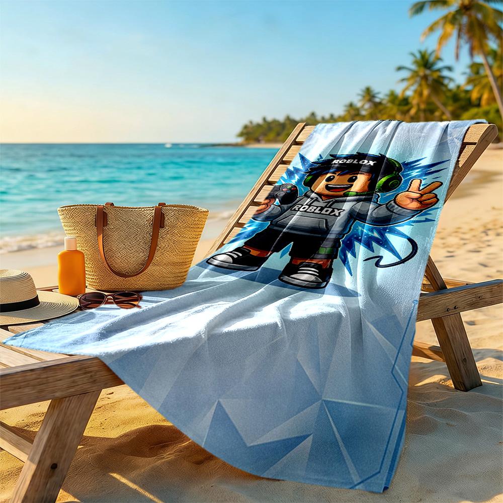 Roblox Beach Towel High Absorbency & Quick-Dry Comfortable Lightweight Portable for Swimming,Beach,Camping, Travel, Beach Accessories,Gym