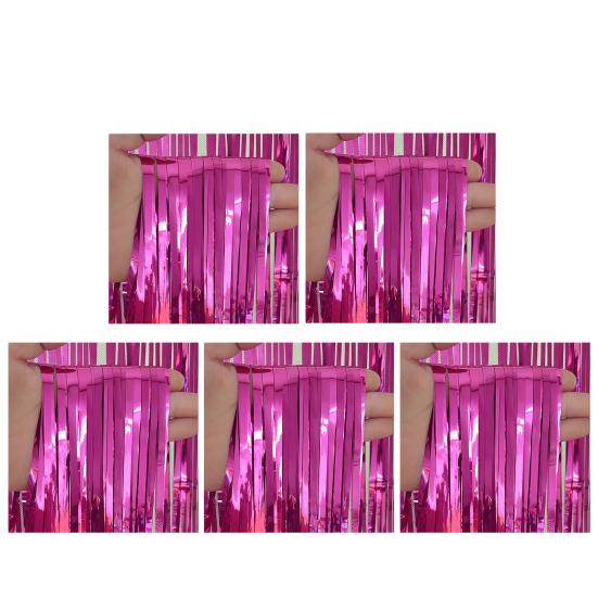 5 шт. Сверкающие фольгированные шторки с бахромой 1x2 м, металлический стримерный фон для свадьбы, дня рождения