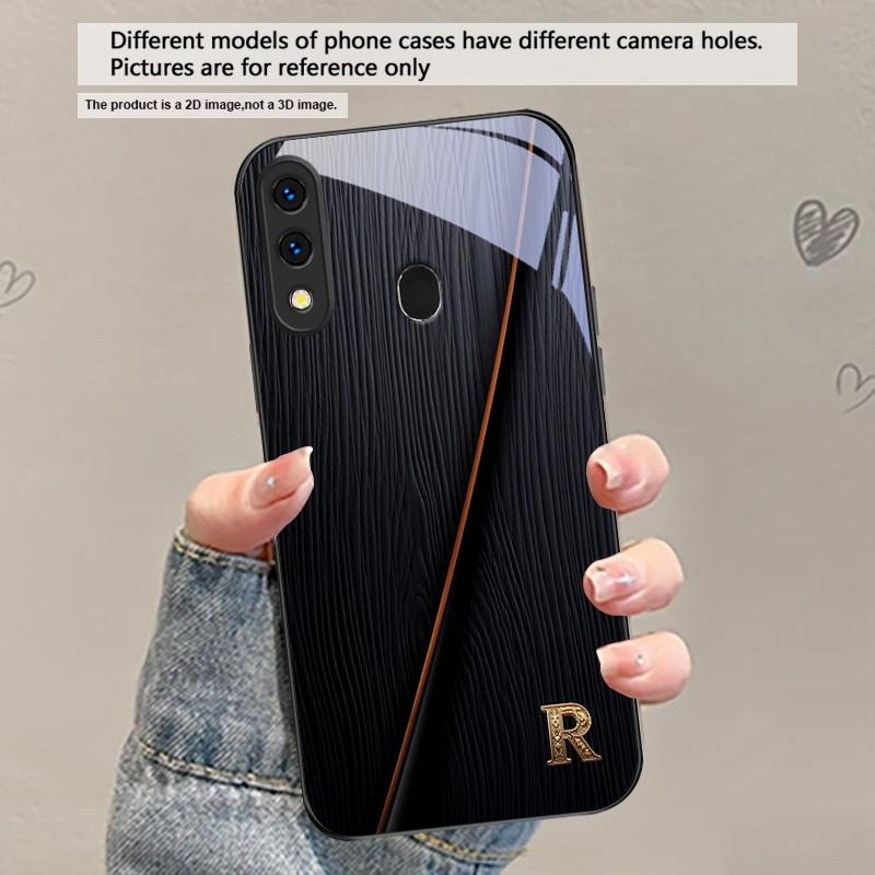 Элегантные буквы 'S M R' Для Samsung Galaxy A30 A31 A32 A33 A34 A35 A42 A30s A20 A25 A26 A51 A56 A54 A72 A73 A70 Стеклянный чехол для телефона
