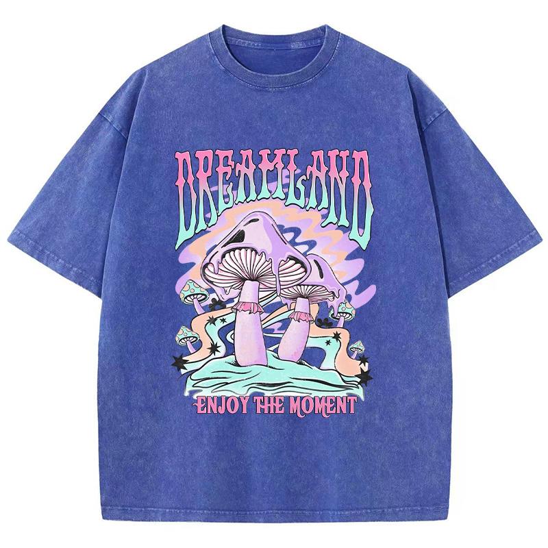 Dreamland Enjoy The Moment Графическая мужская футболка Модная повседневная футболка Уличная удобная одежда Футболки Классные футболки больших размеров