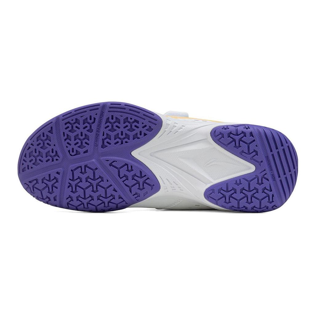 Li Ning All-Around King V Junior Прочные дышащие кроссовки для бадминтона Детские туфли Белые Фиолетовые AYTT010-2