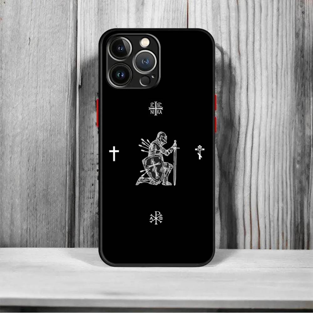 Православный Крест Икона Ударопрочный Для iPhone X XS 11 12 13 14 15 16 pro Mini MAX прозрачный Матовый Чехол для Телефона