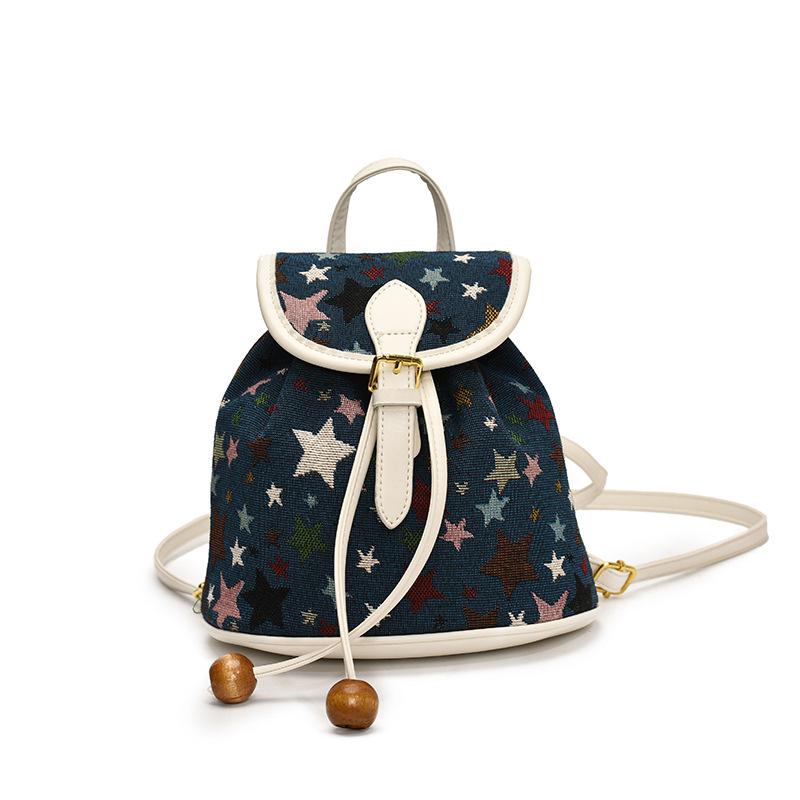 Сумка 2025 новая корейская версия модный принт повседневный для поездок на работу маленький школьный рюкзак женский в зарубежном стиле универсальный дорожный рюкзак