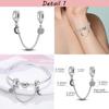 Safety Chain copper Plated Bead Charms Classic Safety Chain Stopper Clip Charm Compatible With Authentic Bracelets Jewellery Making