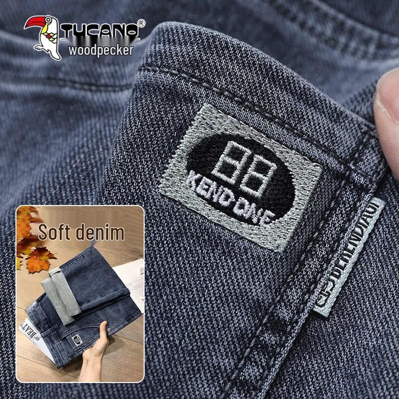 Tucano Мужские джинсы прямого кроя из мягкого денима с вышивкой