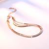 Octagonal Round Snake Chain Three Layers Link Bracelet Rose Gold Color Chain Bracelet for Women Men DIY Jewelry Making Accessories