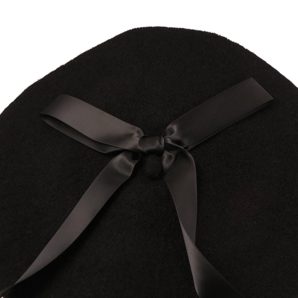 Warm Girl Lace Bow Hat Sweet Beanie Cap Y2k Painter Hat Cosplay