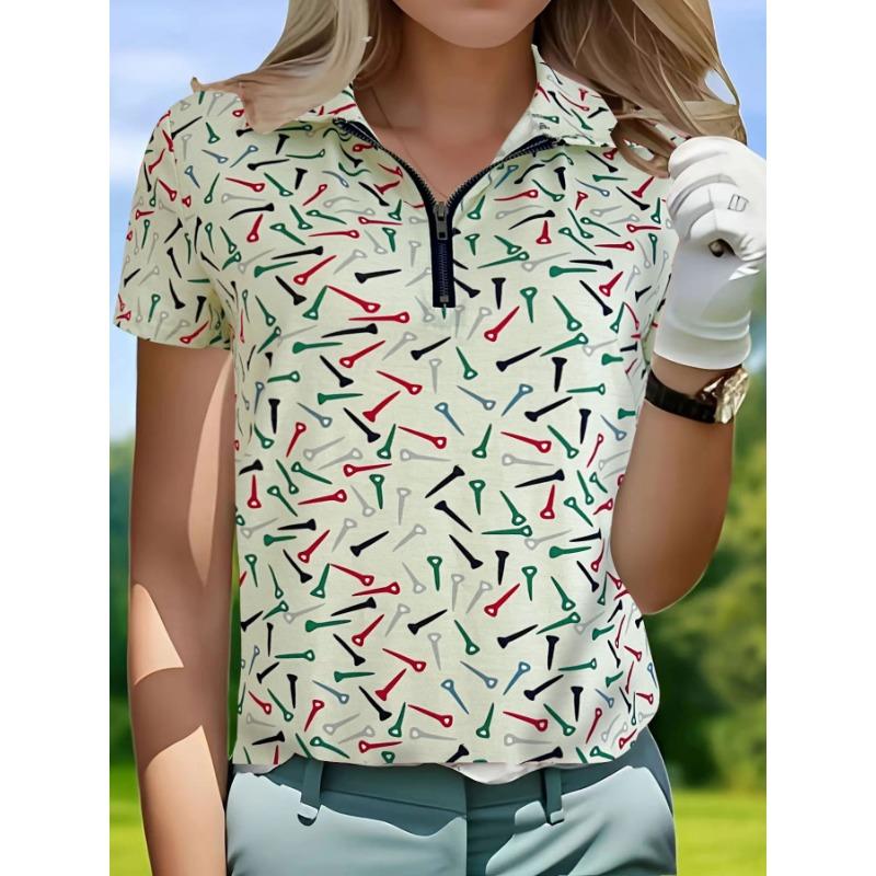 VEZFAA Женские модные повседневные летние весенние блузки и рубашки-поло с короткими рукавами и воротником-стойкой
