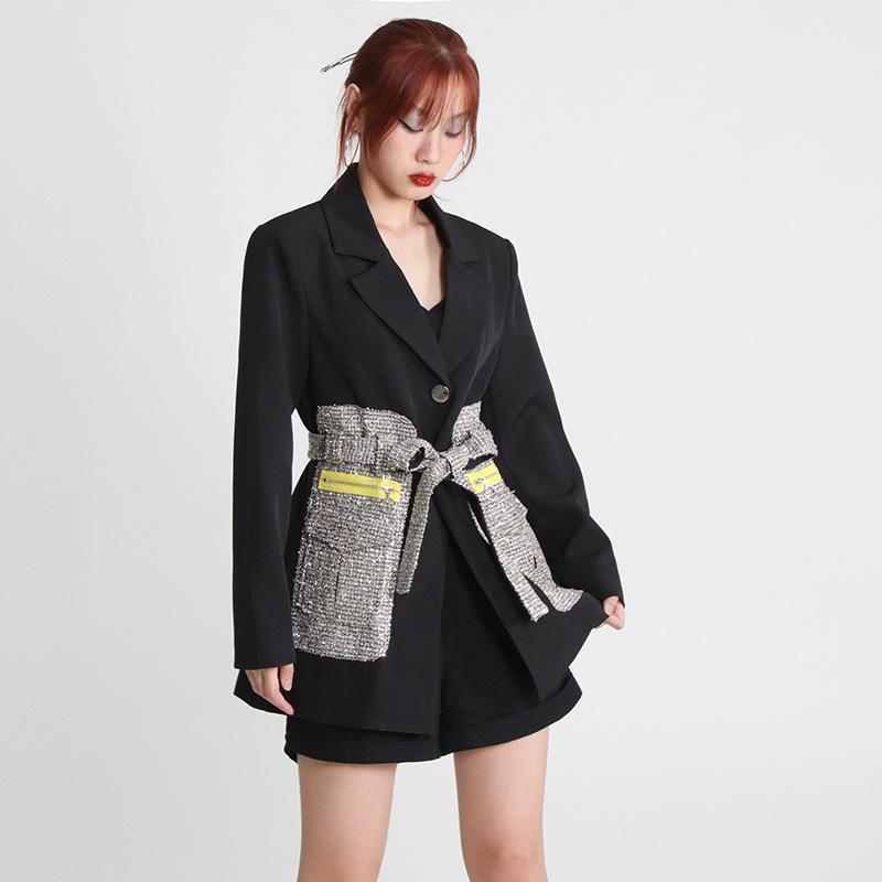 Women's Casual Suit Jacket French Court Style 2023 Autumn V-neck Design Chic Loose Mid-length Luxury Elegant Women's Blazers