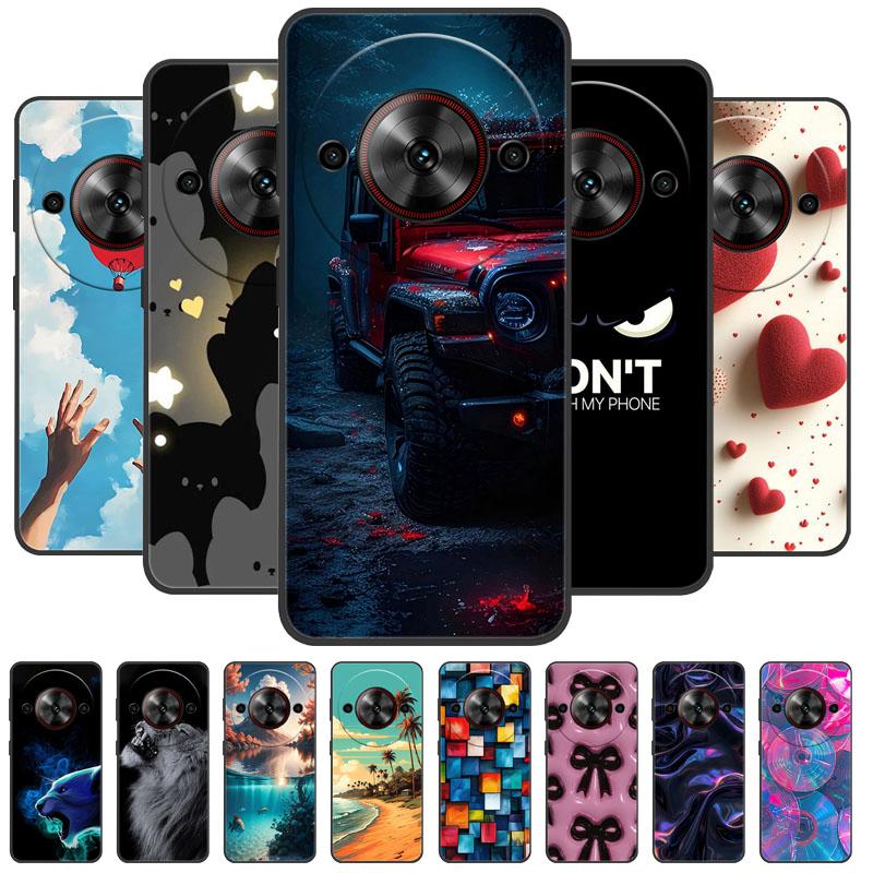 Phone Cases For ZTE Nubia Focus 5G Case Cartoon Black Silicone Soft Phone Case For ZTE nubia Blade A75 5G TPU Bumper Back Cover