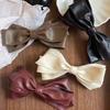 Soft Leather Bow Hair Clips Non-Slip Hair Accessories Elegant Ponytail Holder  Women