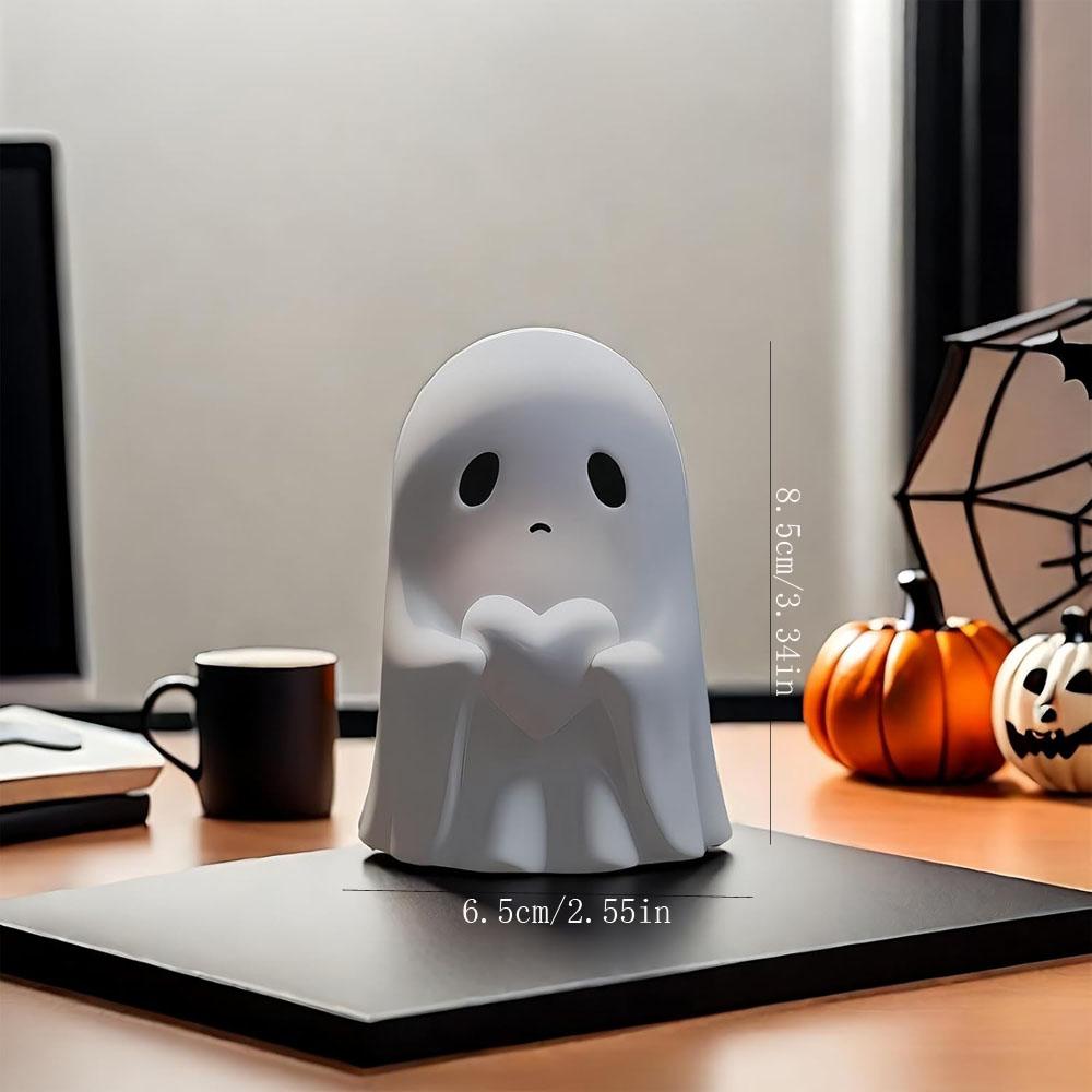 Halloween Ghost Figurine - Spooky Resin Ghost Statue, Cute Finger Ghost Ornaments, Perfect for Indoor & Porch Halloween Decor