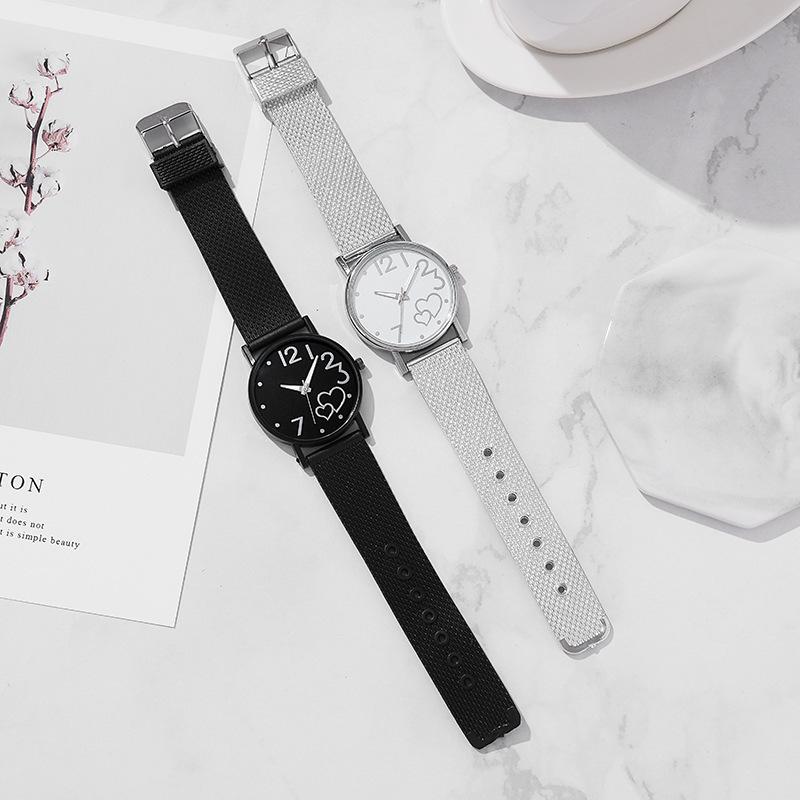 Heart Heart-shaped Women's Women Watch Mesh Belt Love Stainless Steel Mesh Belt Quartz Analog Wrist Watch Fashion Casual New Accessories