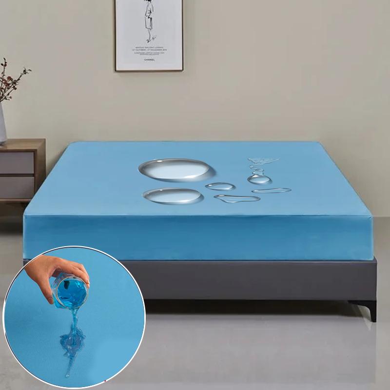 Всесезонный водонепроницаемый протектор матраса Мягкая полиэстеровая простыня с глубоким карманом 8 цветов Современная простыня на резинке Прочный наматрасник Постельное белье Покрывало