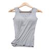 Женская повседневная спортивная майка без рукавов с U-образным вырезом и подкладкой из модала
