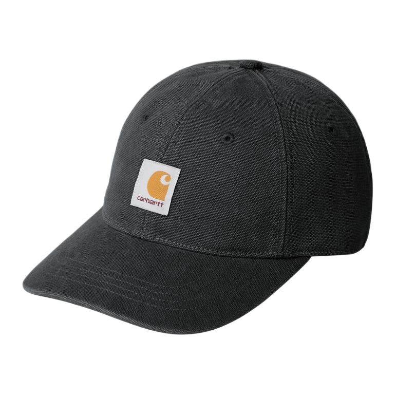 Carhartt WIP Embroidered Pattern And Square Label Pure Cotton Dearborn Uncoated Canvas Duck Bill Cap Unisex caps Black I036654-89-06