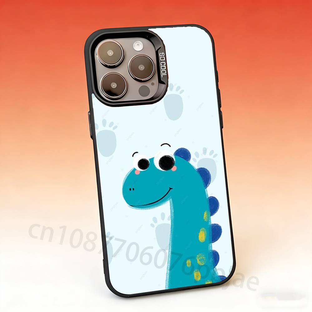Cartoon Dinosaur Phone Case For iPhone 17,16,15,14,13,12,11,Pro,Max,Plus,Mini, Anti Fall Matte Hard Bumper