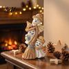 Christmas Tree Decorations Cute Ghost on Broom Figurine Resin Statue Decorative Festive Room Ornaments Sculpture Halloween and Tabletop Decoration