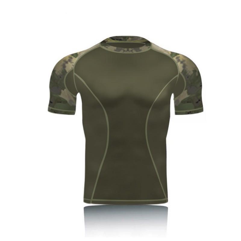 Green Ruins FG Camouflage Similar Forces T-shirt Short-sleeved Men's Slim Fitness Suit