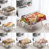 Gourmet Tablecloth Fruit Nut Cake Coffee Print Rectangular Kitchen Table Decoration Stain Resistant And Waterproof