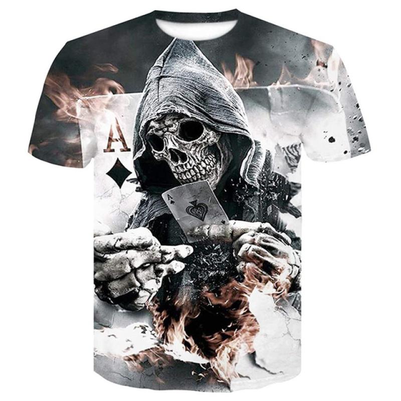 Devil Pattern 3d Print T-shirt Summer Short Sleeve Streetswear Fashion O Neck Men's T-shirts