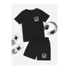 Черные шорты с принтом для девочек и мальчиков (команда)