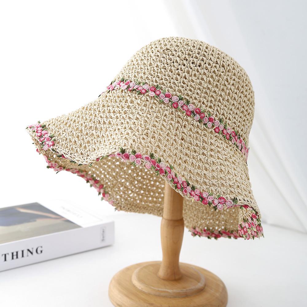 Women's Large Brim Foldable Breathable Straw Sun Hat for Summer Travel & Vacation