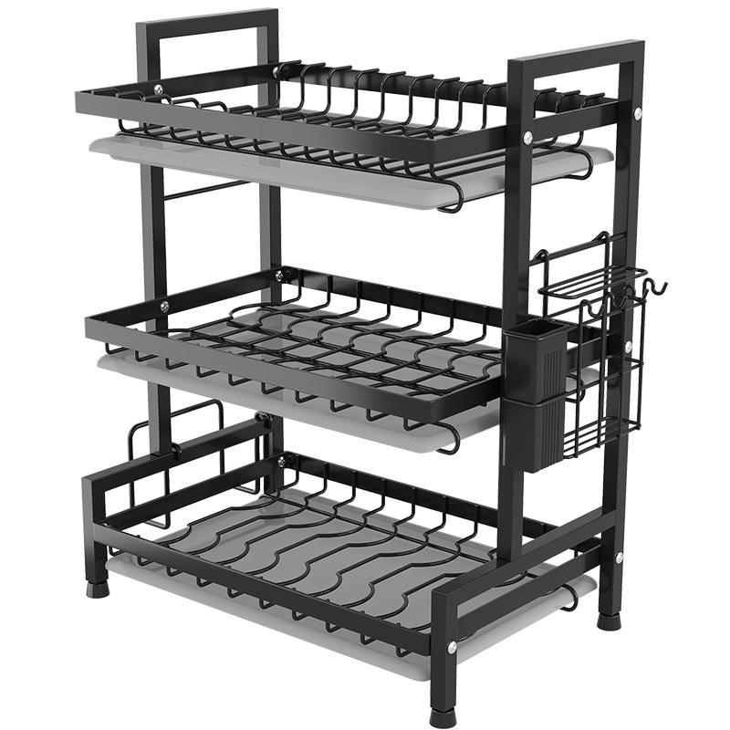 Multi-Layer Kitchen Dish and Bowl Rack with Drainage System