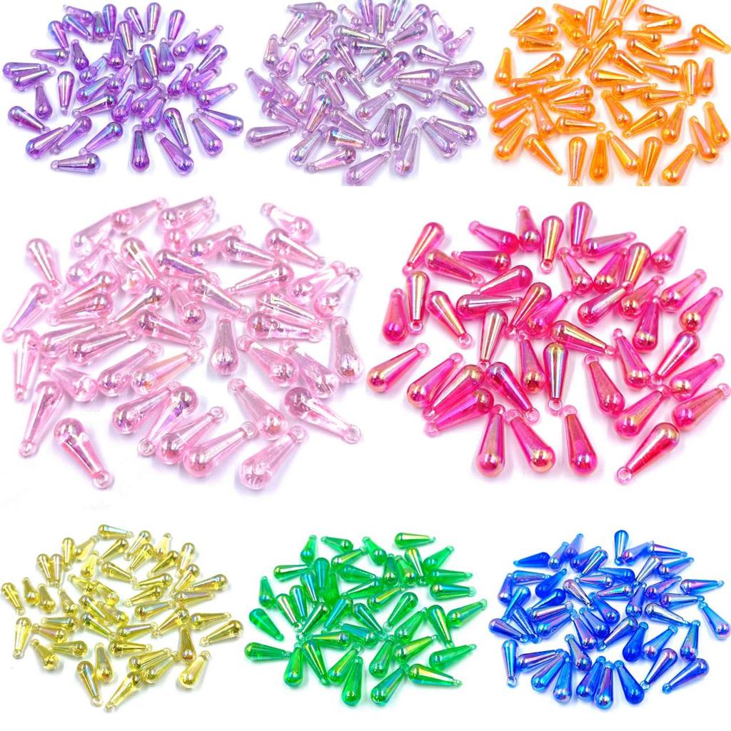 AB Цвет Капли Воды Бусины Разбросанные Бусины 20 шт. 8*22 мм Сплошной Цвет Аксессуары Для Одежды Аксессуары Для Волос Подвеска Популярные Волшебные Цвета Новые Бусины